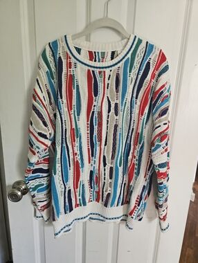 Cotton Traders 90s Multicolor Open-Weave Sweater